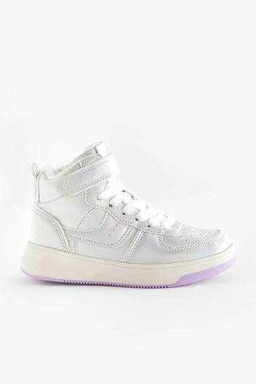 Metallic high top sneakers sales