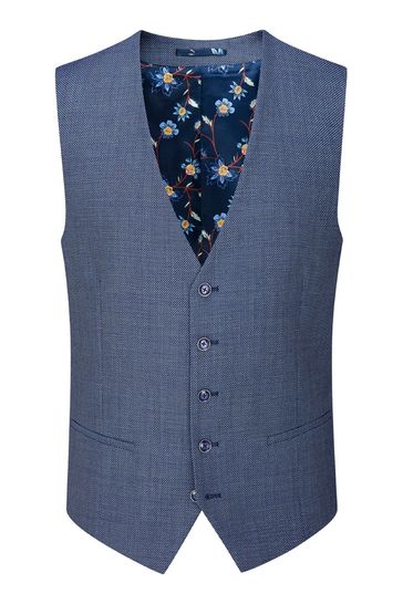 Buy Skopes Watson Blue Wool Blend Suit Waistcoat from Next Luxembourg