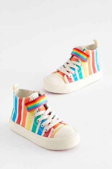 Little Bird by Jools Oliver Multi Rainbow Stripe Canvas Trainers