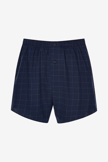 Blue 4 pack Woven Pure Cotton Boxers