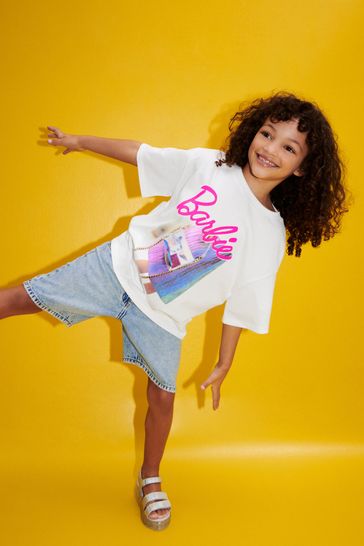 Buy White Pink Oversized Barbie T Shirt 3 16yrs from Next Oman