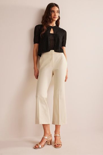 Cream shop cropped trousers