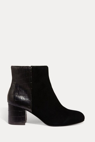Phase Eight Black Helena Croc Ankle Boots