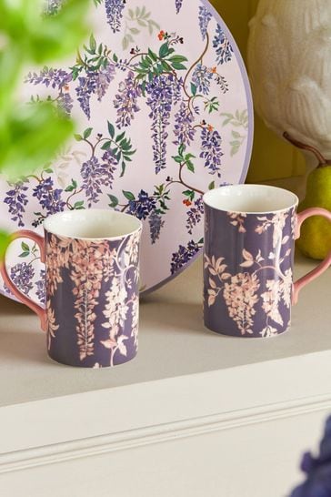 Cath Kidston Set of 2 Purple Wisteria Mugs