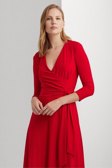 Surplice jersey dress new arrivals