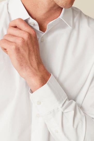 White regular fit best sale shirt
