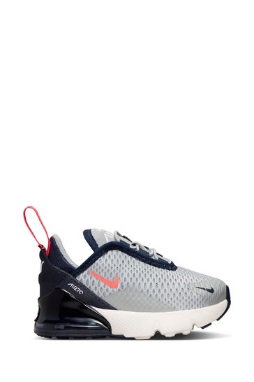 Nike Grey/Red Infant Air Max 270 Trainers