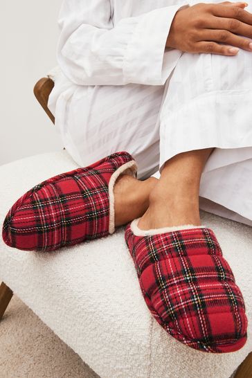 Red best sale plaid slippers