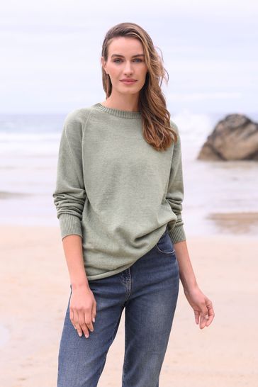 Celtic & Co. Green Geelong Slouch Crew Jumper