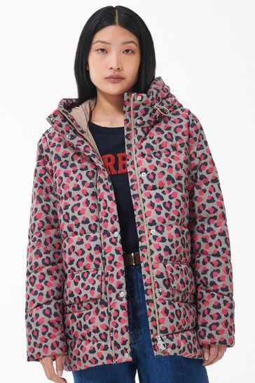 Ladies pink quilted barbour jacket sales