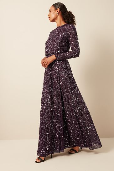 Maya long sleeve maxi dress clearance
