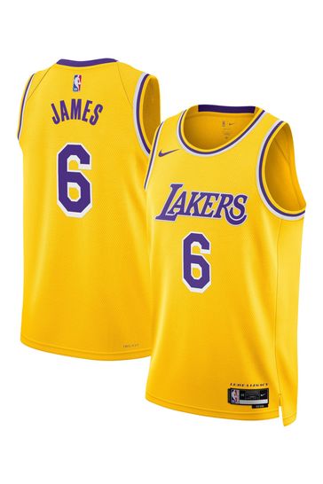 Buy Nike Gold Los Angeles Lakers Icon Edition Swingman Jersey