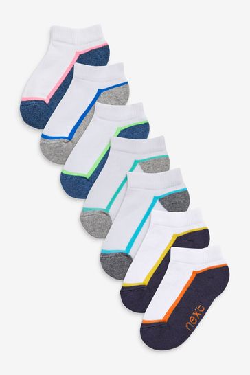 Mixed 7 Pack Cotton Rich Cushioned Trainer Socks