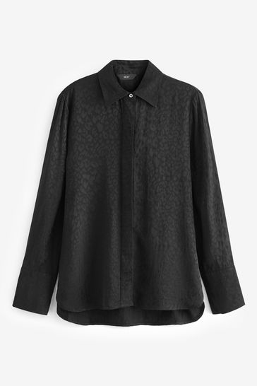 H&m black long outlet sleeve shirt