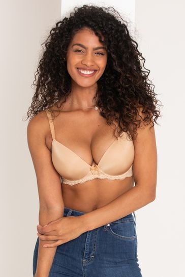 Pour Moi Natural Padded Flora Plunge Push Up T-Shirt Bra