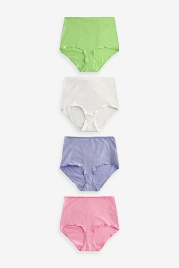 Pink/Lilac/Green/White Full Brief Cotton Rich Knickers 4 Pack