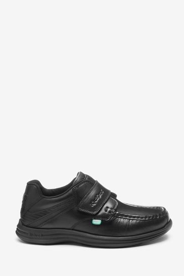 Kickers Youth Reasan Strap Leather Black Shoes