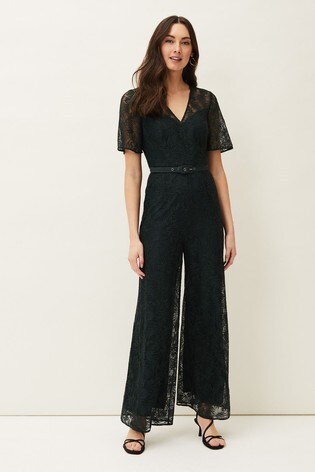 Phase Eight Green Jilly Lace Jumpsuit