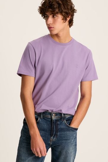 Joules Denton Purple Plain Jersey Crew Neck T-Shirt