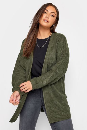 Green long cardigan sweater deals