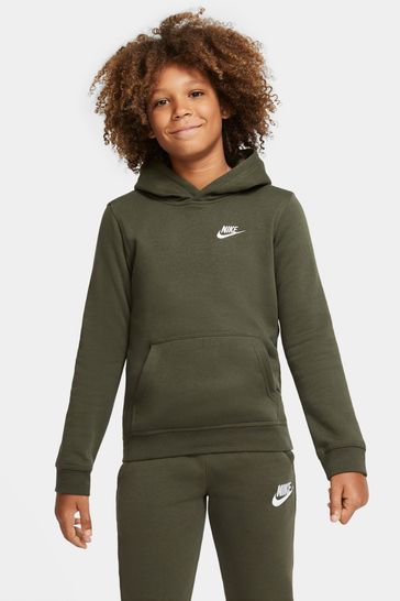 Nike Khaki Green Club Fleece Overhead Hoodie