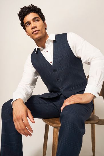 Blue waistcoat with white shirt hotsell