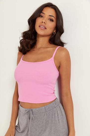 Pour Moi Pink Off Duty Rib Jersey Support Cami