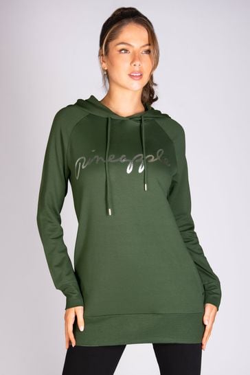 Pineapple Green Womens i Longline Hoodie