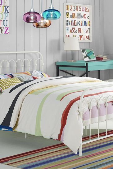 Novogratz White Bright Pop Metal Bright  Bed