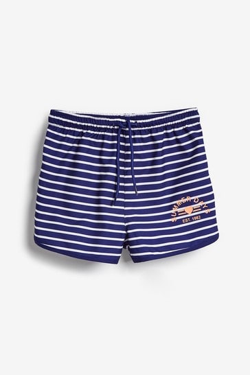Navy blue and white striped shorts 2025