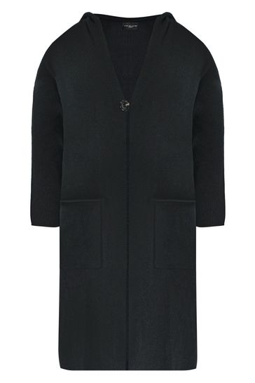 Live Unlimited Curve Hooded Black Cardigan