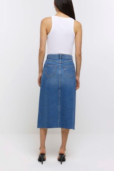 Denim pencil skirt river island outlet