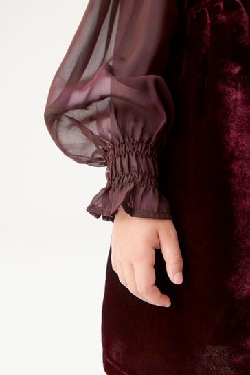 Laura ashley red velvet dress deals