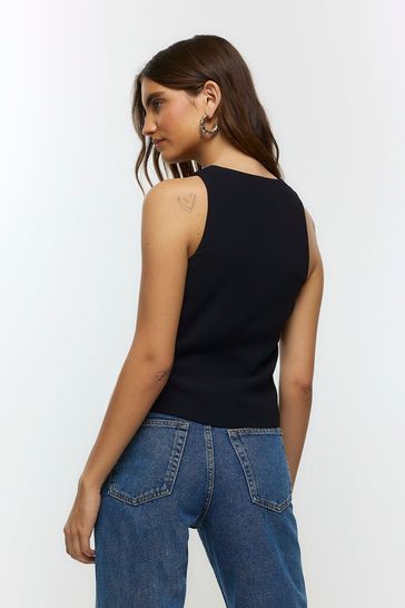 River Island Button Front Waistcoat