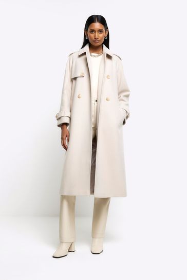 All white outlet trench coat