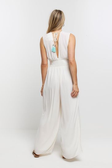 River island new arrivals cream jumpsuit
