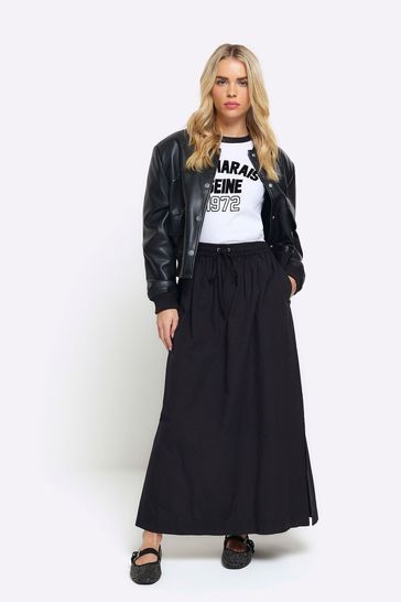 Buy River Island Petite Poplin Side Split Full Skirt from Next Turkey