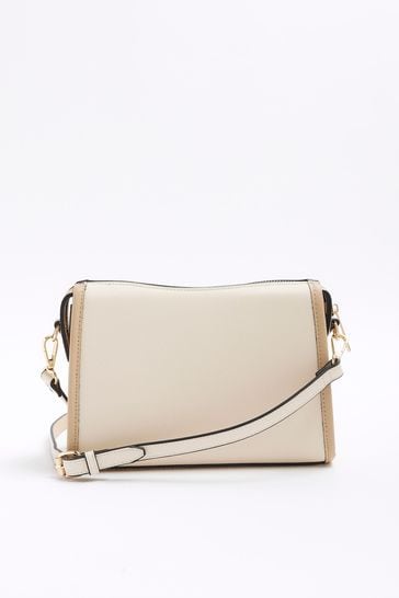 Buy River Island Cream Cropped Panelled Crossbody Bag from Next USA