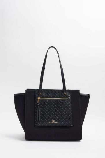 River island black shopper bag sales