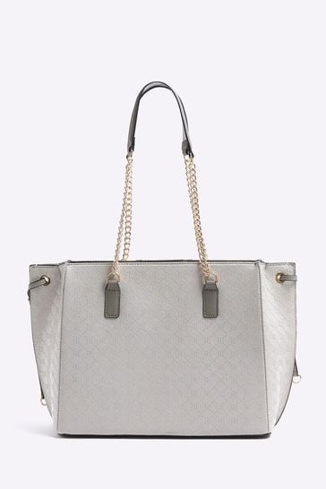 Buy River Island Grey Panelled Wing Tote Bag from Next Luxembourg