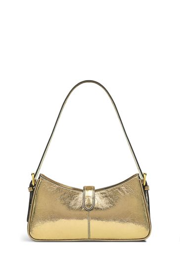 Radley London Gold Tone Linden Gardens Metallic Medium Zip Top Shoulder Bag