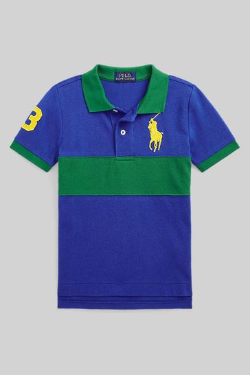 Blue and green polo shirt clearance