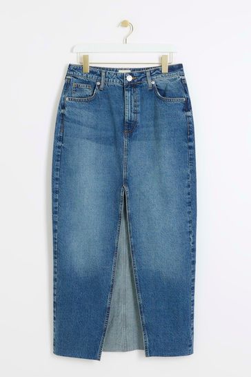 Blue denim new arrivals skirt river island