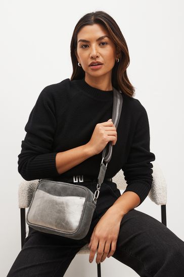 Ladies grey top cross body bag