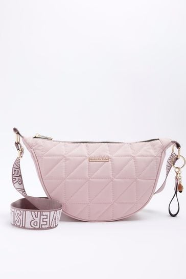 River Island Pink Soft Scoop Quilted Cross-Body Bag