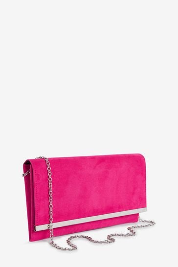 Neon pink store clutch