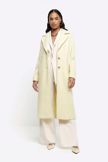 Yellow longline coat cheap