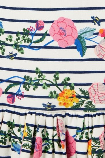 Buy Joules White Short Sleeve Harbour Print Jersey Breton Dress