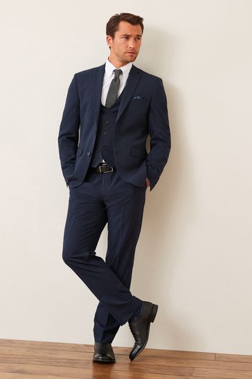 Navy blue suit waistcoat hot sale