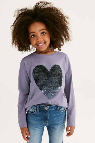 Sequin heart t shirt discount
